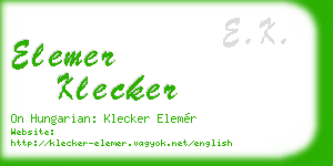 elemer klecker business card
